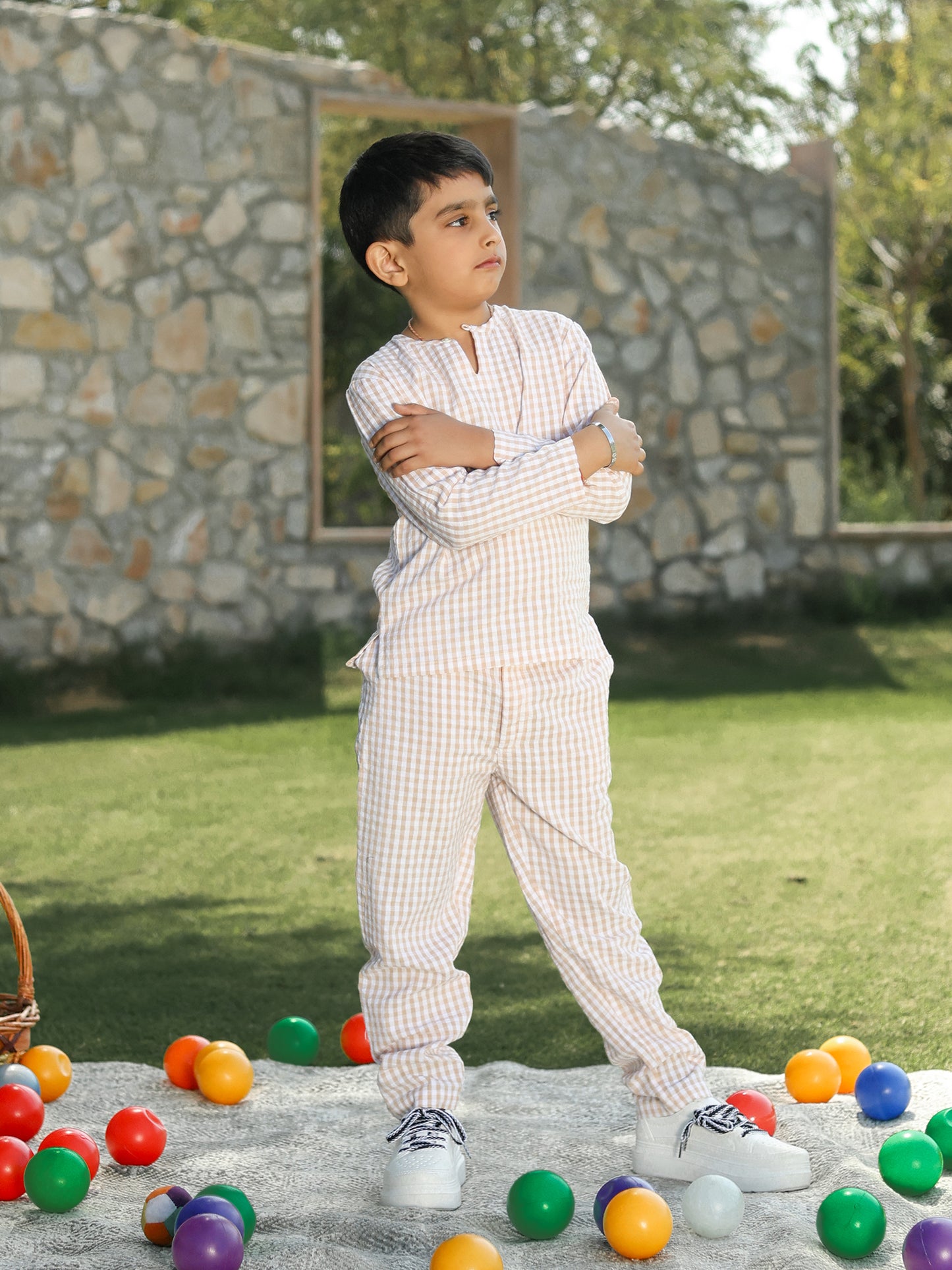 Boys Checkered Co-Ord Set