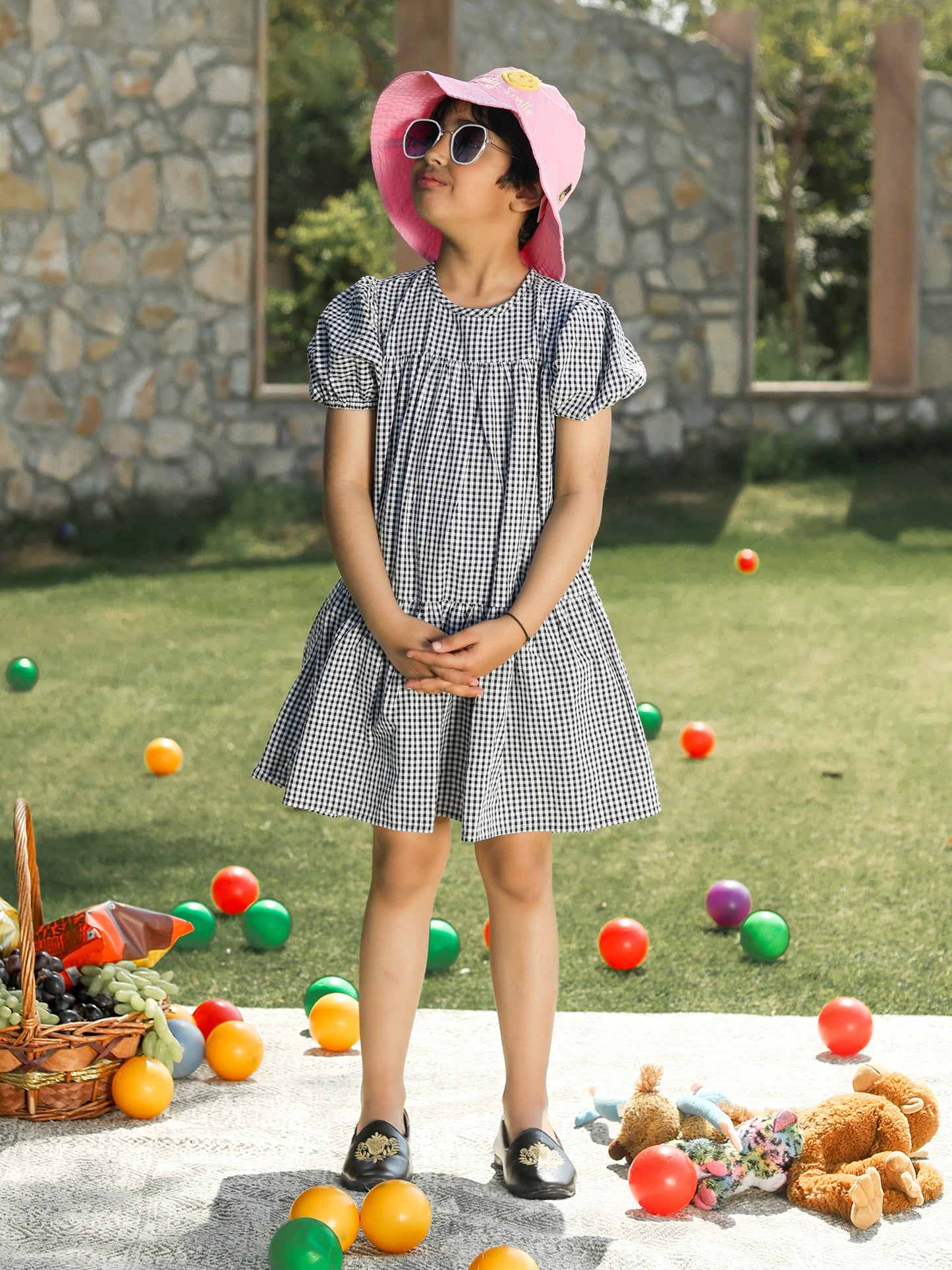 Girls's checkered dress