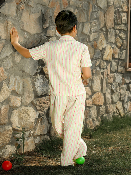 Boys Striped Cotton Co-ord Set
