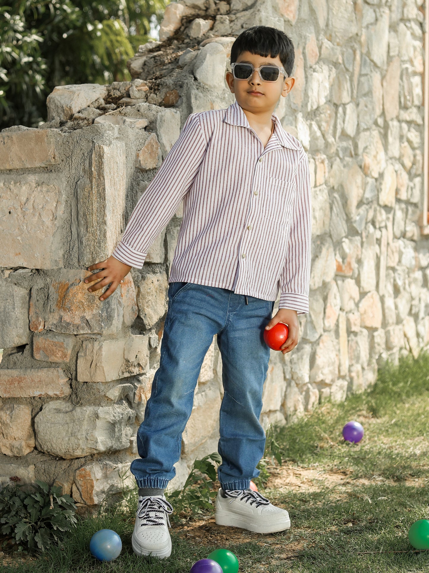 Boys Casual Striped Cotton Shir