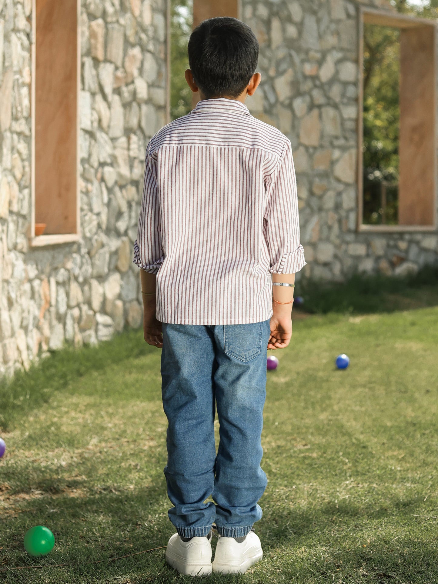 Boys Casual Striped Cotton Shir