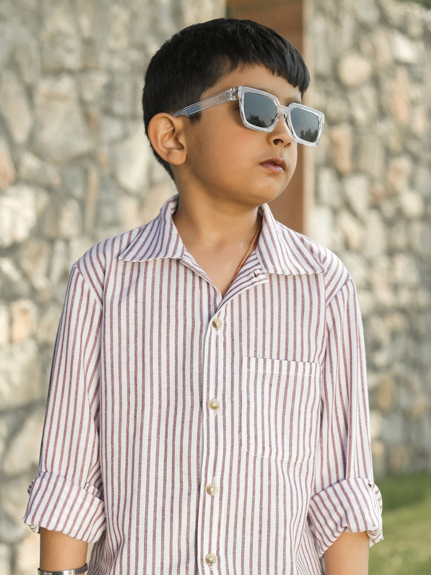 Boys Casual Striped Cotton Shir
