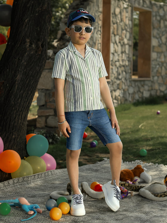 Boys’ Casual Striped Cotton Shirt