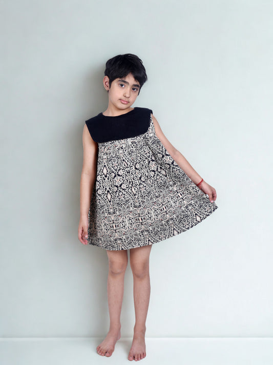 Girls Cotton Printed A-Line Dress