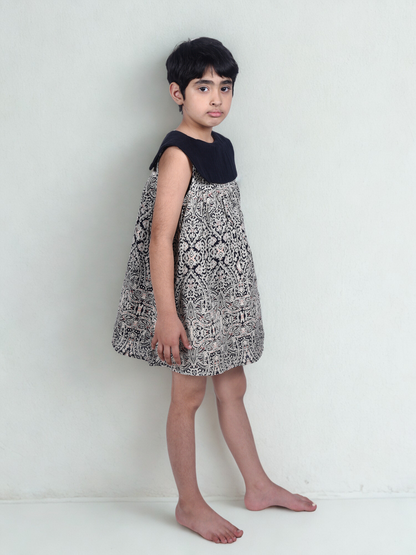 Girls Cotton Printed A-Line Dress